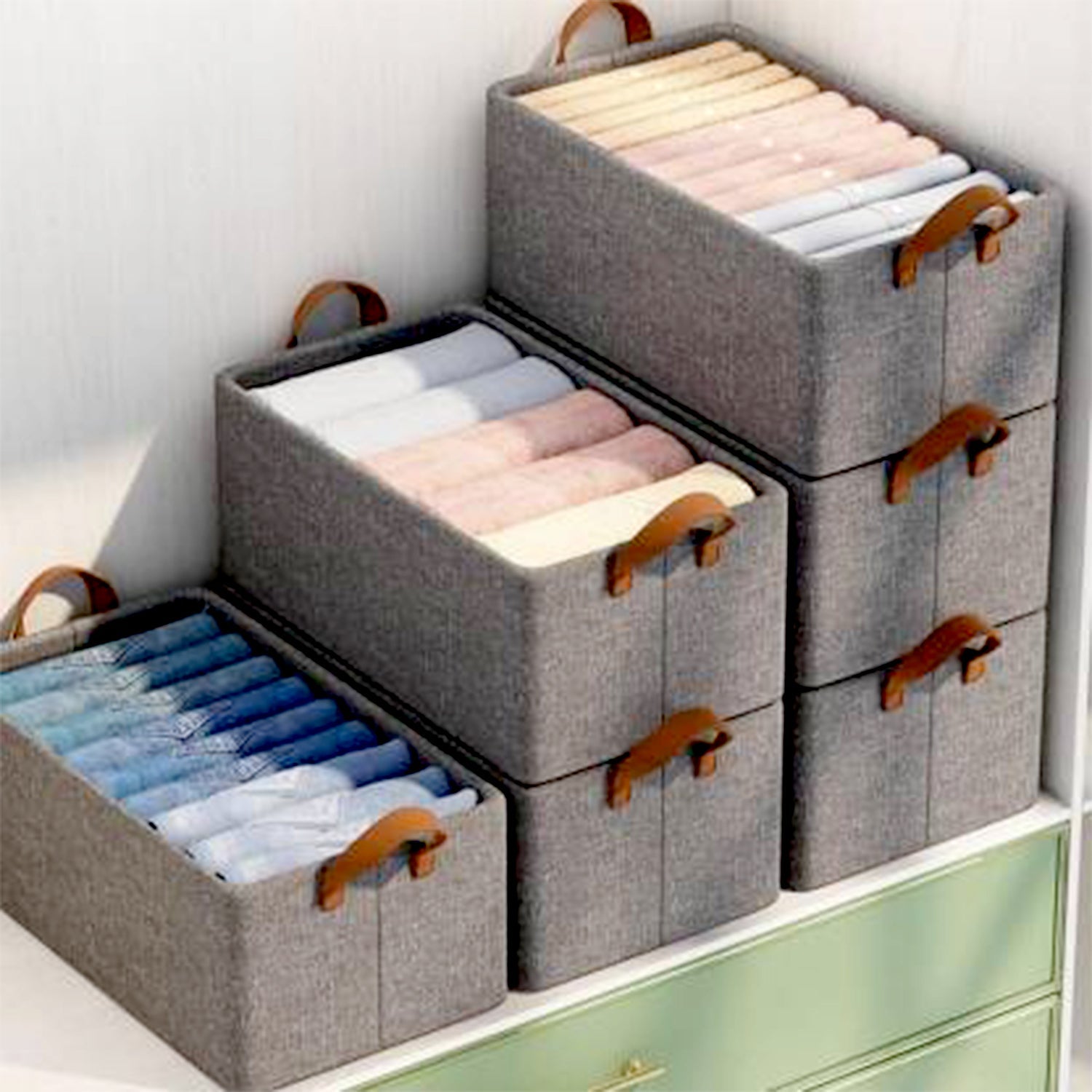 12627 FOLDABLE STORAGE BOX WITH LID AND HANDLES, COTTON AND LINEN STORAGE BINS AND BASKETS ORGANIZER FOR NURSERY, CLOSET, BEDROOM, HOME (45 Cm) 12627 FOLDABLE STORAGE BOX WITH LID AND HANDLES, COTTON AND LINEN STORAGE BINS AND BASKETS ORGANIZER FOR NURSERY, CLOSET, BEDROOM, HOME (45 Cm)